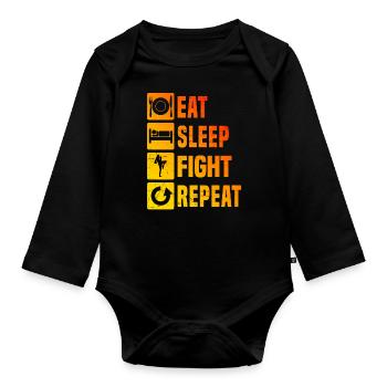 Thai Boxing Women Thaibox Muay Thai Men - Organic Longsleeve Baby Bodysuit - black - Front