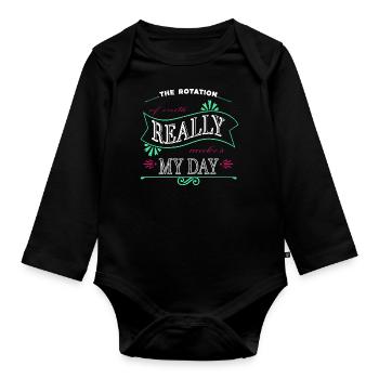 bday happy gift space travel art birthday present - Baby Bio-Langarm-Body - Schwarz - Vorne