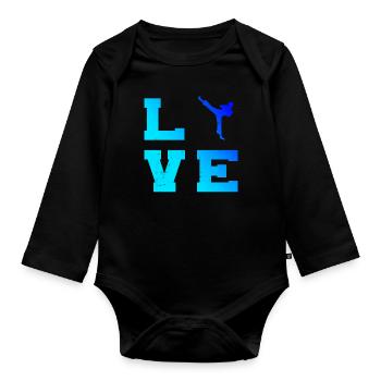 Men's Boxing Kickboxing Kickboxer Women - Organic Longsleeve Baby Bodysuit - black - Front
