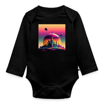 Kolonisation des Saturn - Baby Bio-Langarm-Body - Schwarz - Vorne