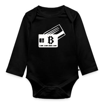 Bitcoin Card - Organic Longsleeve Baby Bodysuit - black - Front