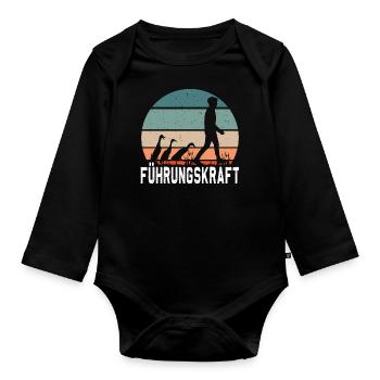 Laufenten indische Laufente Führungskraft - Baby Bio-Langarm-Body - Schwarz - Vorne