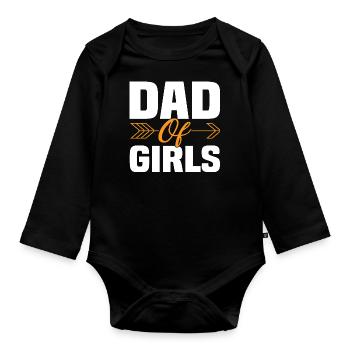 Papa de filles - Body Bébé bio manches longues - noir - Devant