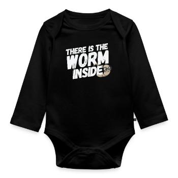 There is the worm inside - Baby Bio-Langarm-Body - Schwarz - Vorne