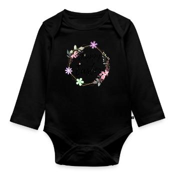 Happy Easter - Organic Longsleeve Baby Bodysuit - black - Front