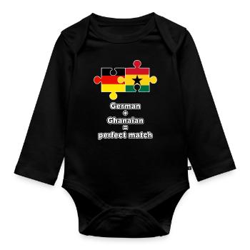 German Ghanaian Puzzle - Organic Longsleeve Baby Bodysuit - black - Front