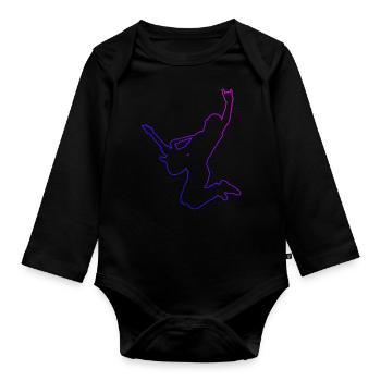 guitare guitare guitare acoustique dames - Body Bébé bio manches longues - noir - Devant