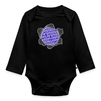 Animal welfare Fleischistmord bulbous friendship - Organic Longsleeve Baby Bodysuit - black - Front
