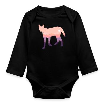 Serval Katze - Baby Bio-Langarm-Body - Schwarz - Vorne
