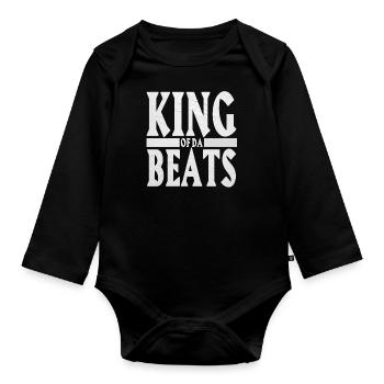 King Of Da Beats - Baby Bio-Langarm-Body - Schwarz - Vorne