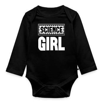 Fille de sciences - Body Bébé bio manches longues - noir - Devant