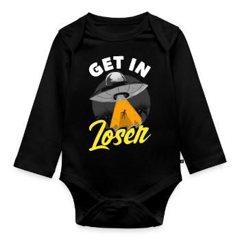 Get In Loser Science Fiction Alien - Organic Longsleeve Baby Bodysuit - black - Front