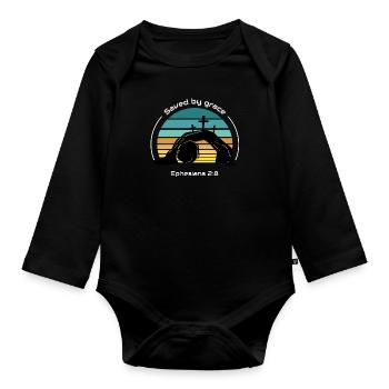 Sauvé par la grâce - Body Bébé bio manches longues - noir - Devant