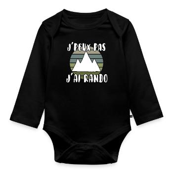 J’peux pas j’ai rando - Body Bébé bio manches longues - noir - Devant