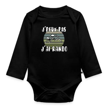 J’peux pas j’ai rando - Body Bébé bio manches longues - noir - Devant