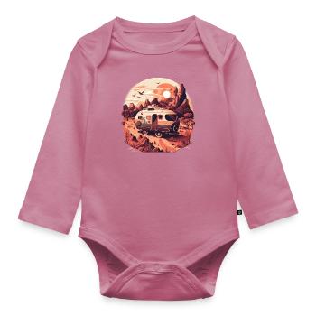 Bus Camping Aventure Outback Australie - Body Bébé bio manches longues - mauve - Devant