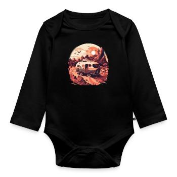 Bus Camping Aventure Outback Australie - Body Bébé bio manches longues - noir - Devant