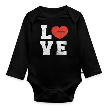 Bassoon love | Bassoon - Baby Bio-Langarm-Body - Schwarz - Vorne