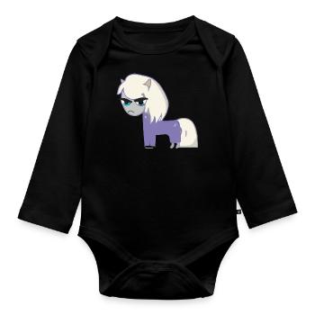 Lila le petit poney - Body Bébé bio manches longues - noir - Devant