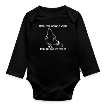 Blindes Huhn - Baby Bio-Langarm-Body - Schwarz - Vorne