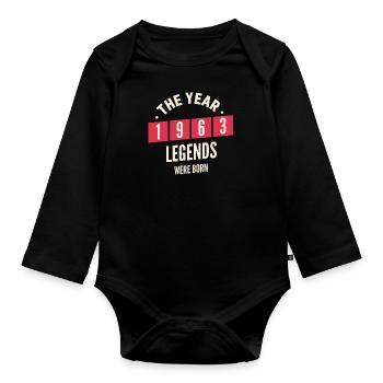 1963 - Legends were born - Baby Bio-Langarm-Body - Schwarz - Vorne
