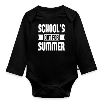 School´s Out For Summer - Baby Bio-Langarm-Body - Schwarz - Vorne