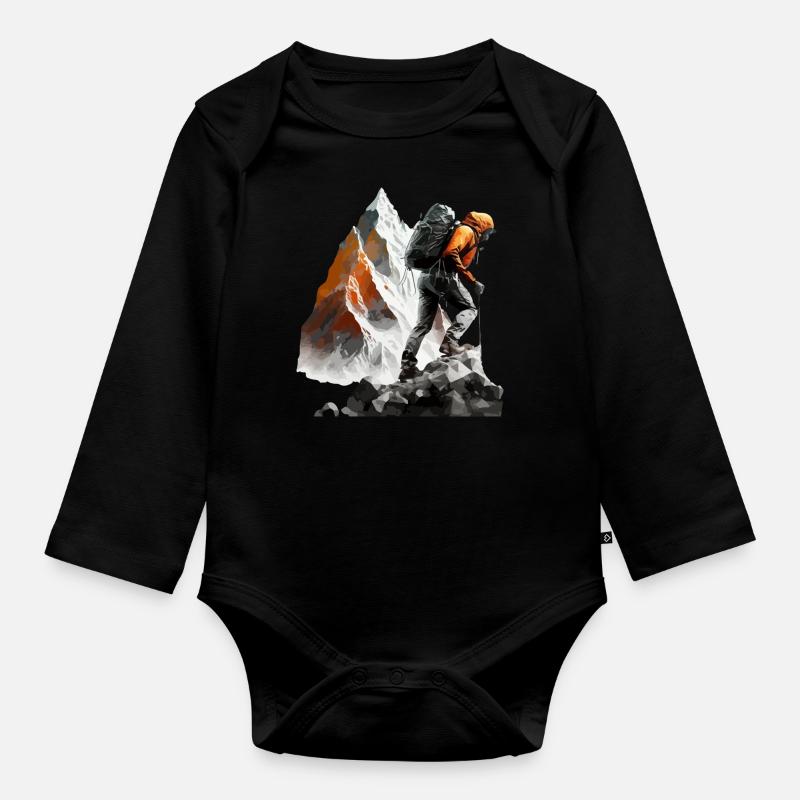 Der Kletterer - Baby Bio-Langarm-Body - Schwarz