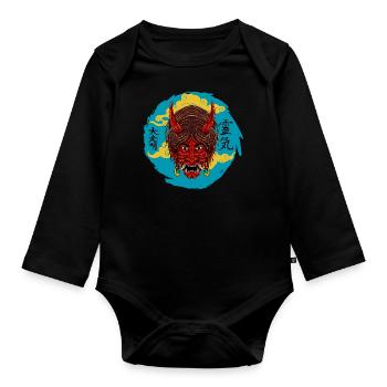 The Devil At Night - Organic Longsleeve Baby Bodysuit - black - Front