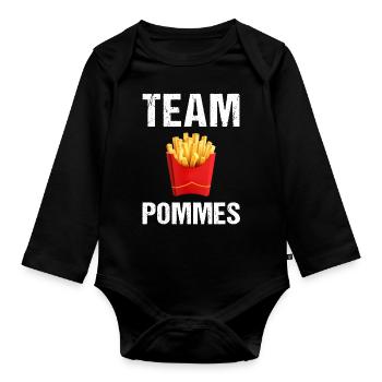 Équipe Pommes Frites Frites Restauration rapide - Body Bébé bio manches longues - noir - Devant