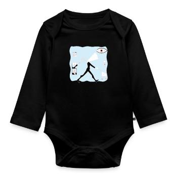 Birth - Organic Longsleeve Baby Bodysuit - black - Front