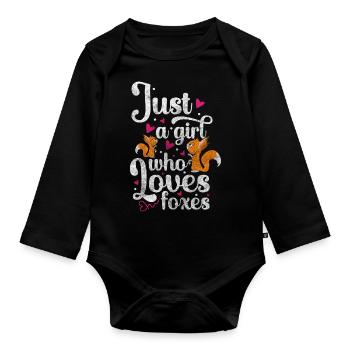 Fuchs Schlau Weisheit Wildnis - Baby Bio-Langarm-Body - Schwarz - Vorne