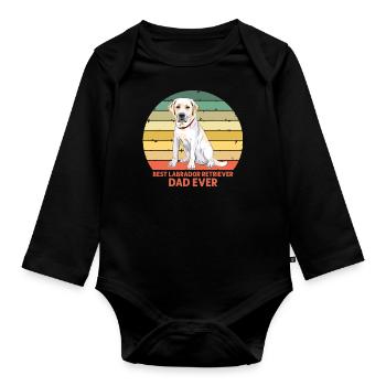 Best Labrador Retriever Dad Ever T Shirt - Organic Longsleeve Baby Bodysuit - black - Front