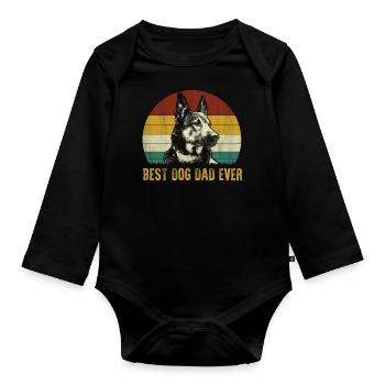Best German Shepherd Dog Dad Ever Father's Day - Organic Longsleeve Baby Bodysuit - black - Front