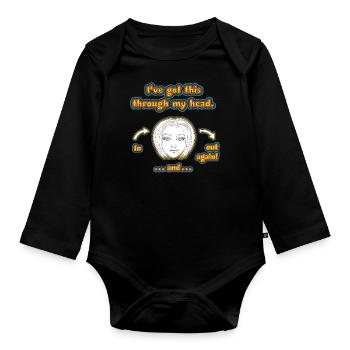 witziges Nicht-Nachdenken-Design / lustige Sprüche - Baby Bio-Langarm-Body - Schwarz - Vorne