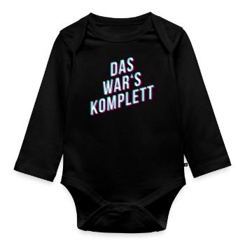 das wars komplett gamer spruch streamer sprüche - Baby Bio-Langarm-Body - Schwarz - Vorne