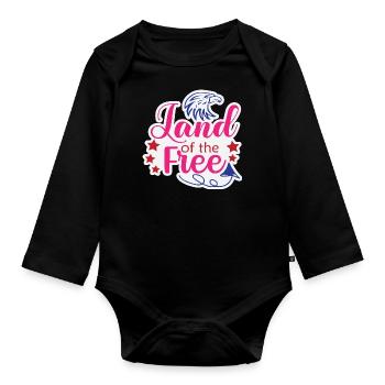 Land of the Free - Organic Longsleeve Baby Bodysuit - black - Front