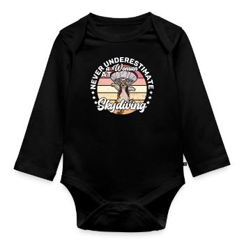 Catdiver Skydiving Skydiver paraglider Freefly - Baby Bio-Langarm-Body - Schwarz - Vorne