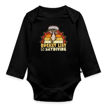 Skydiving Skydiver Catdiver paraglider flying - Baby Bio-Langarm-Body - Schwarz - Vorne