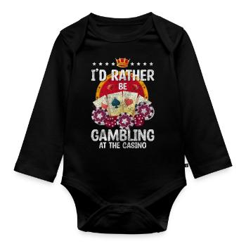 Poker Gagnez Double Tête de Pique - Body Bébé bio manches longues - noir - Devant