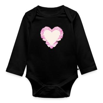 Saint-Valentin Mariage Amour Fiançailles Fête des mères - Body Bébé bio manches longues - noir - Devant