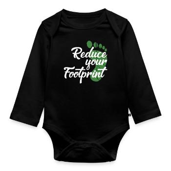 Réduisez votre empreinte - Body Bébé bio manches longues - noir - Devant