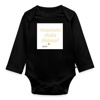 Sayings, Text, Athletes, - Organic Longsleeve Baby Bodysuit - black - Front
