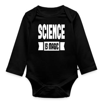 Science Is Magic - Baby Bio-Langarm-Body - Schwarz - Vorne