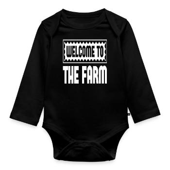 Welcome To The Farm - Organic Longsleeve Baby Bodysuit - black - Front