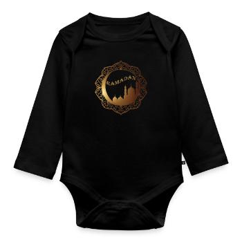 Un Ramadan en Or - Body Bébé bio manches longues - noir - Devant