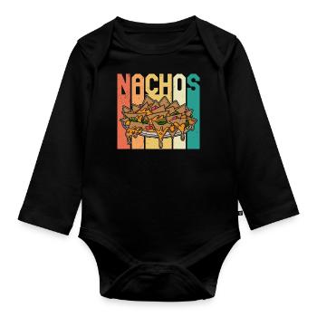 Nachos Jalapenos Cheese Mexico Mexican cuisine - Baby Bio-Langarm-Body - Schwarz - Vorne
