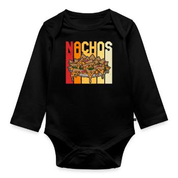 Nachos Jalapenos Cheese Mexico Mexican cuisine - Baby Bio-Langarm-Body - Schwarz - Vorne
