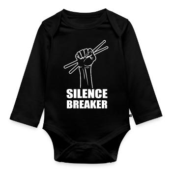 Batterie, Tambour, Musique, Instrument - Body Bébé bio manches longues - noir - Devant