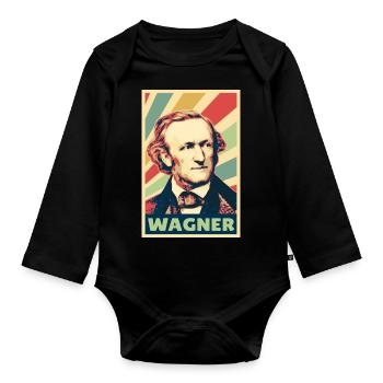 Wagner Vintage Farben - Baby Bio-Langarm-Body - Schwarz - Vorne