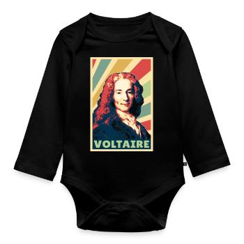 Voltaire Vintage Colores - Body Bébé bio manches longues - noir - Devant